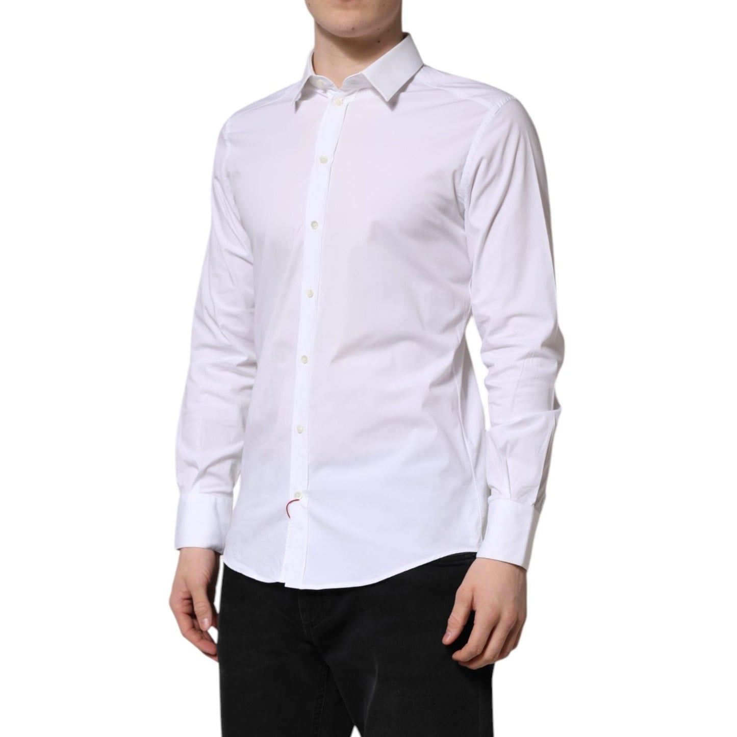 Dolce & Gabbana White GOLD Long Sleeve Dress Formal Shirt