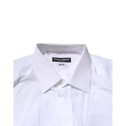 Dolce & Gabbana White MARTINI Cotton Men Dress Formal Shirt