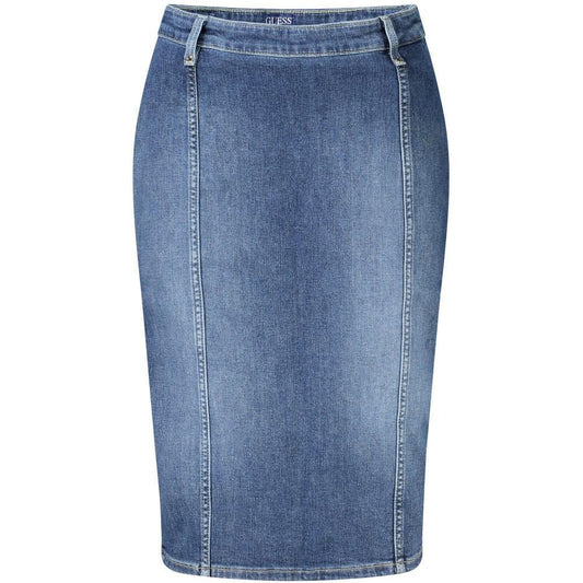 Guess Jeans Blue Cotton Women Skirt GU-34043-W28
