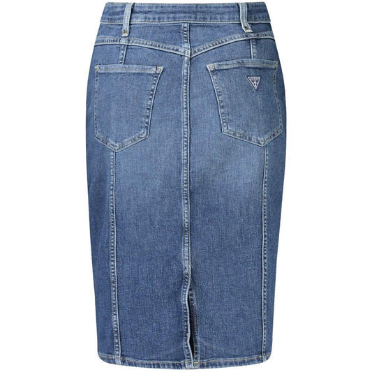 Guess Jeans Blue Cotton Women Skirt GU-34043-W28