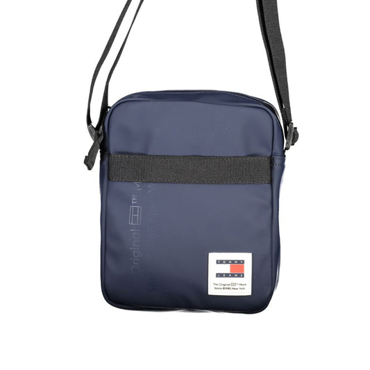 Tommy Hilfiger Blue Polyethylene Shoulder Bag with adjustable strap, internal pocket, contrast details, and logo