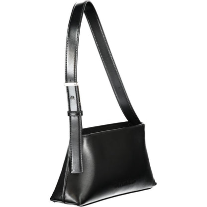 Calvin Klein Black Polyester Women Handbag with adjustable strap and sleek design ideal for modern fashion.