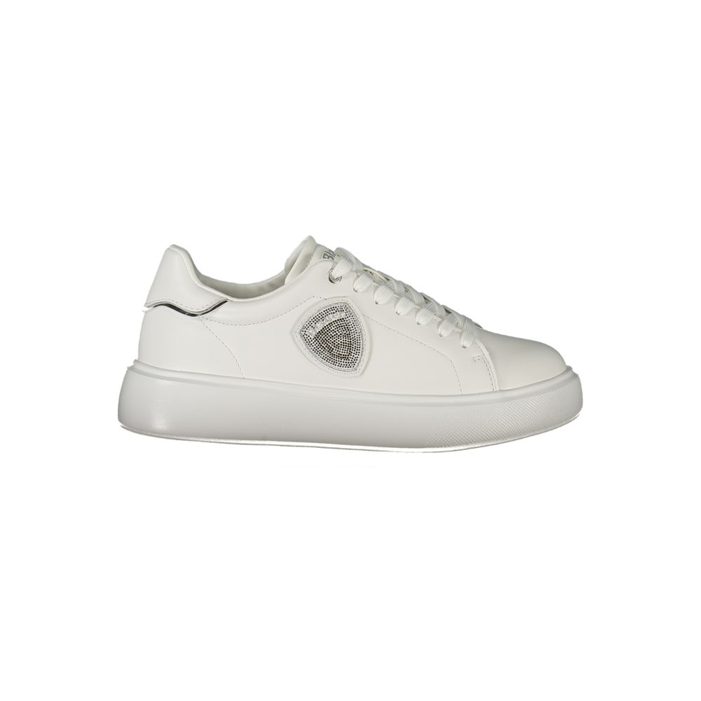Blauer White Polyester Sneaker
