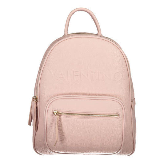 Mario Valentino Pink Polyethylene Handbag with adjustable straps, external pocket, and zip closure.