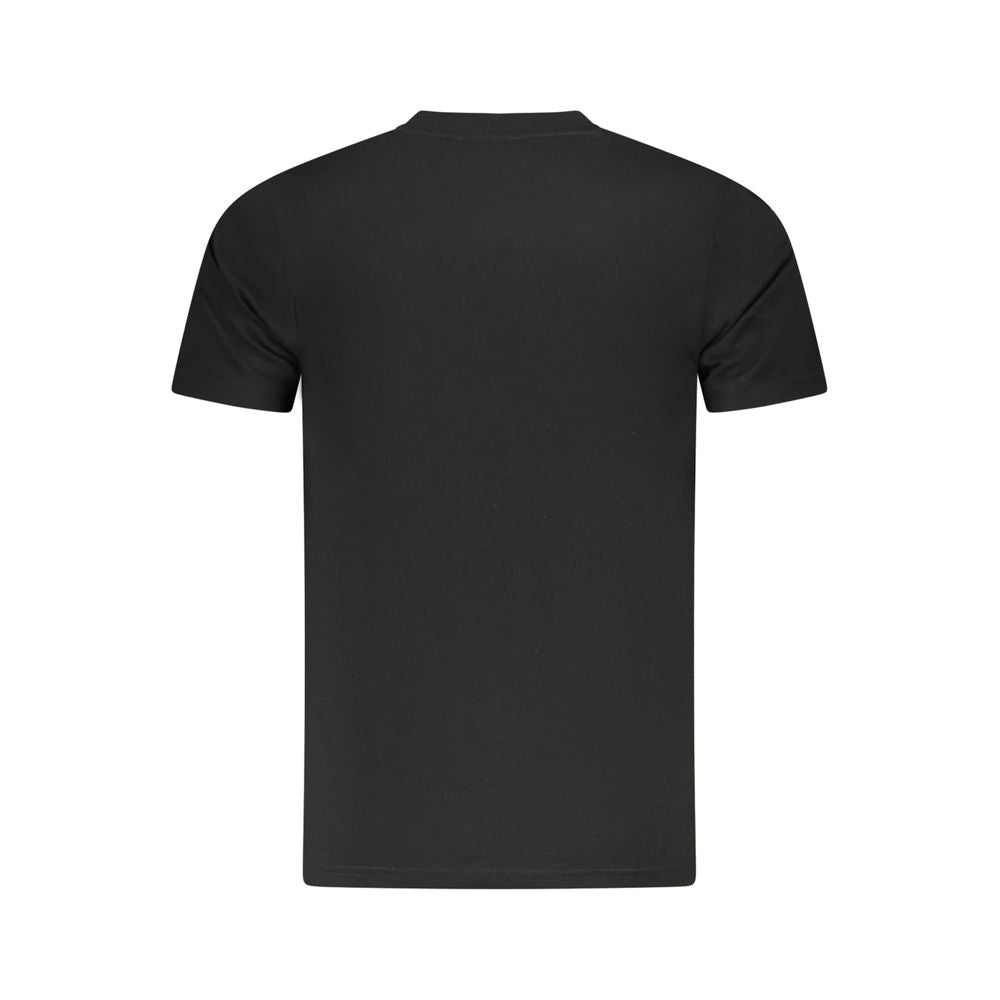 Cavalli Class Black Cotton Men T-Shirt back view, sleek design with short sleeves and crew neck, made in Bangladesh.
