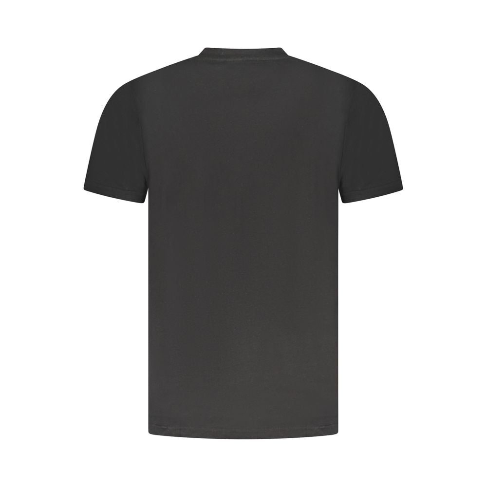 Cavalli Class Black Cotton Men T-Shirt back view, luxury fashion, elegant style, high-quality material, iconic logo, sleek design.