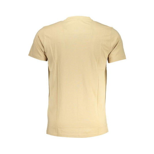 Cavalli Class Beige Cotton T-Shirt CA-28594-XL