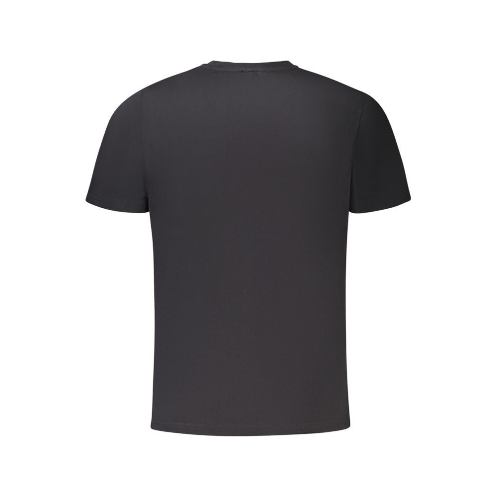 Back view of North Sails Black Cotton Men T-Shirt showcasing minimalistic design and premium cotton fabric.