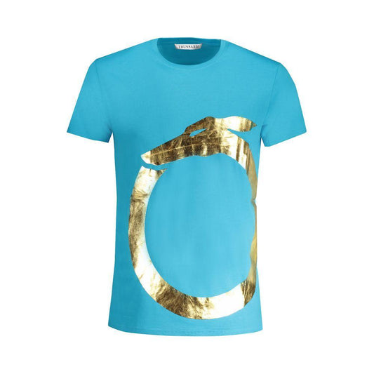 Trussardi Light Blue Cotton Men T-Shirt TR-30157-S