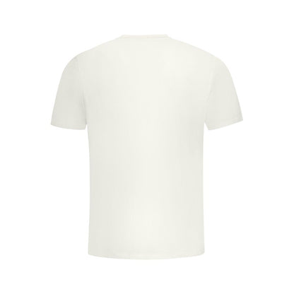 Back view of North Sails White Cotton Men T-Shirt showcasing premium quality fabric and classic crew neck design.