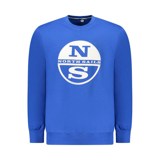 North Sails Blue Cotton Men Sweater with logo and nautical design