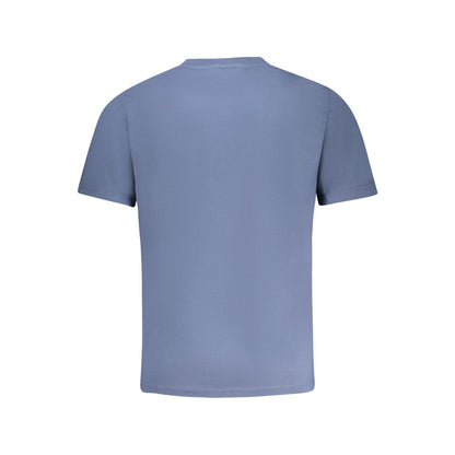 Back view of North Sails Blue Cotton Men T-Shirt showcasing the premium cotton fabric and sleek design.