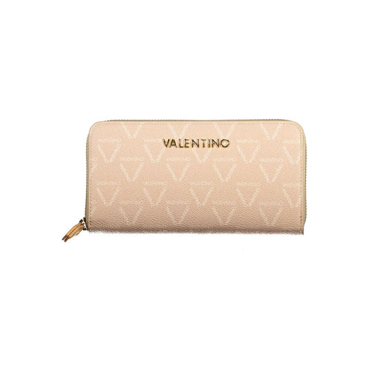 Mario Valentino Beige Polyethylene Wallet with zip closure, 3 compartments, coin purse, card spaces, contrasting details, recycled.