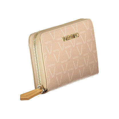 Mario Valentino Beige Polyethylene Wallet with 3 compartments, coin purse, card spaces, contrasting details, zip and automatic closure.