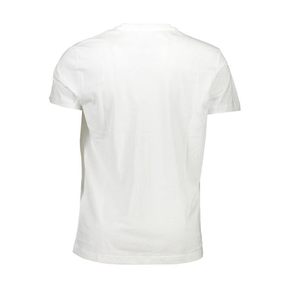 Back view of Diesel White Cotton Men T-Shirt showcasing its soft cotton texture and clean design.