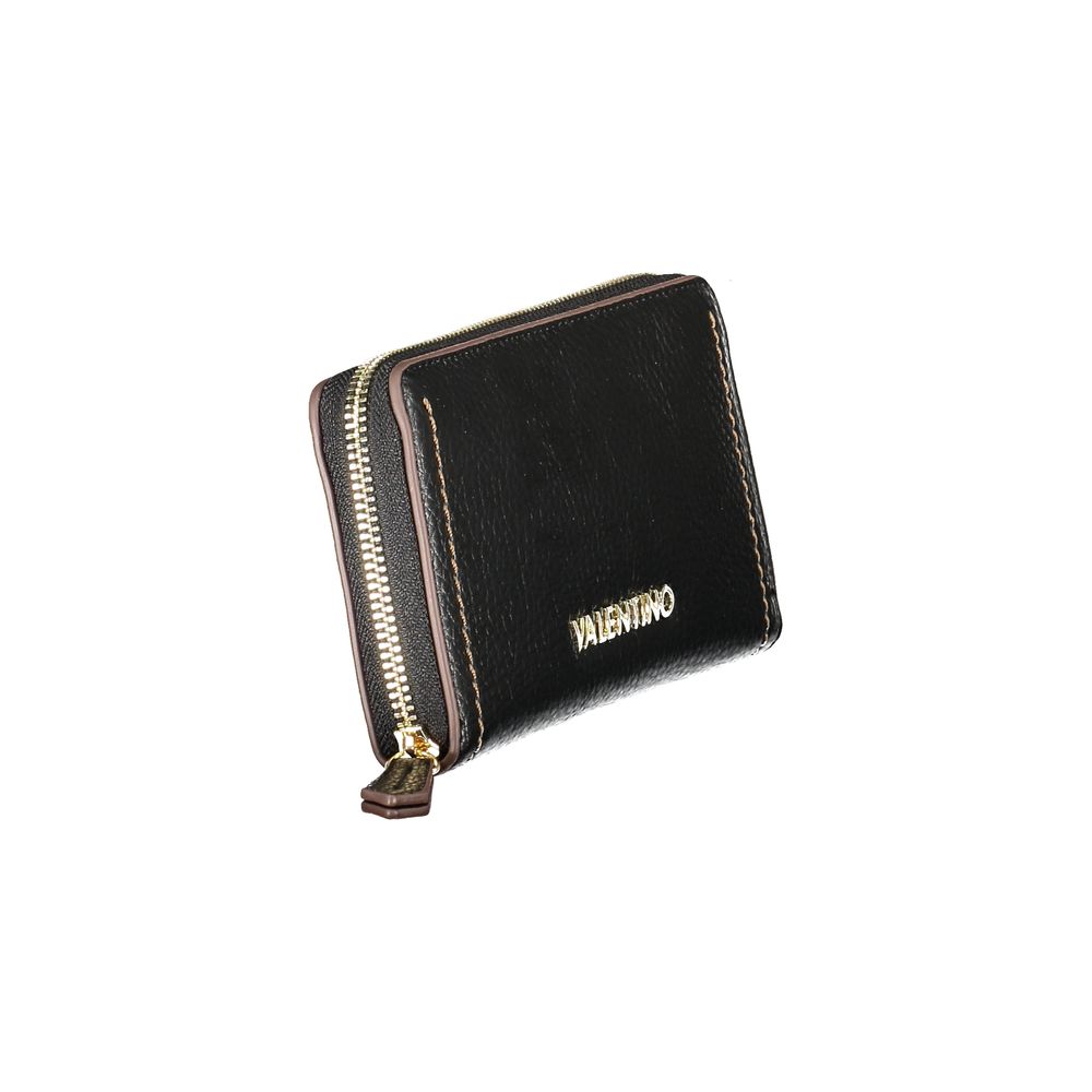 Mario Valentino Black Polyethylene Women Wallet with zip closure and sleek design