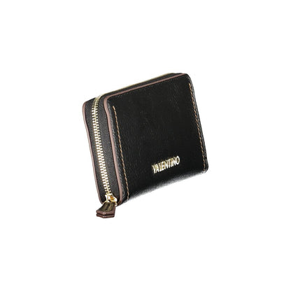 Mario Valentino Black Polyethylene Women Wallet with zip closure and sleek design
