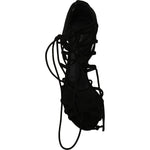 Dolce & Gabbana Black Suede Strap Stilettos Sandals LA5958-36.5