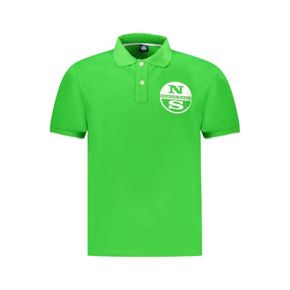 North Sails Green Cotton Men Polo Shirt with short sleeves and logo