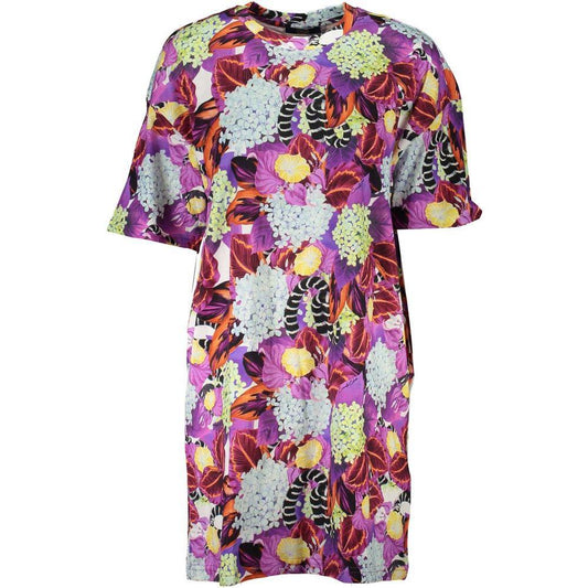 Cavalli Class Purple Cotton Dress CA-26767-XS