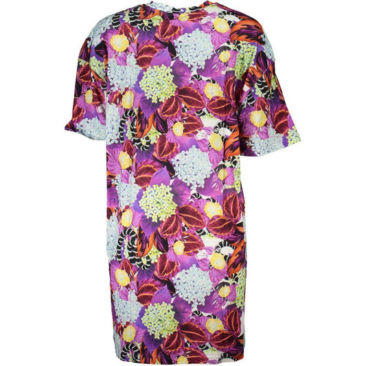 Cavalli Class Purple Cotton Dress CA-26767-XS