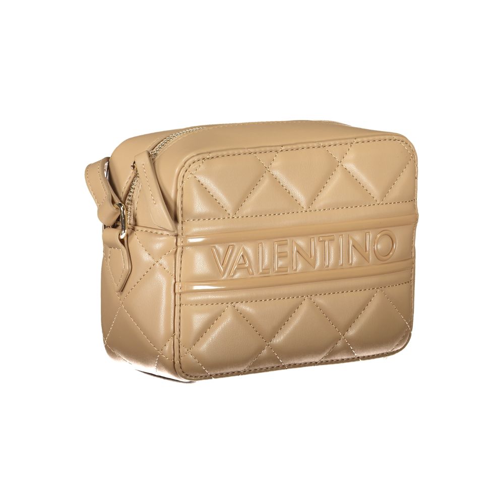 Mario Valentino Beige Polyethylene Women Handbag with iconic logo and quilted design.