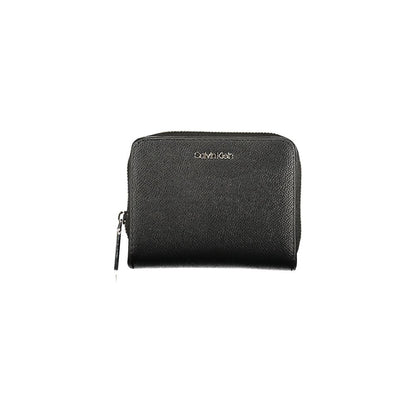 Calvin Klein Black Polyethylene Women Wallet with RFID-blocking, city-chic design, ample card slots, and sleek black aesthetics.