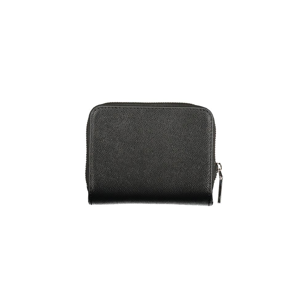 Calvin Klein Black Polyethylene Women Wallet with RFID-blocking, double card slots, chic design, and sophisticated black hue.
