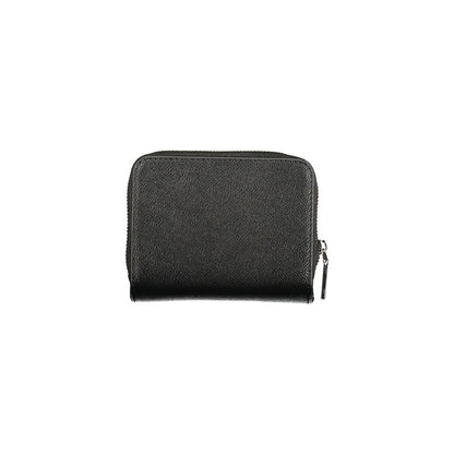 Calvin Klein Black Polyethylene Women Wallet with RFID-blocking, double card slots, chic design, and sophisticated black hue.