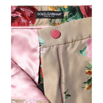 Dolce & Gabbana Beige Floral Print Women High Waist Pants PAN76499-44