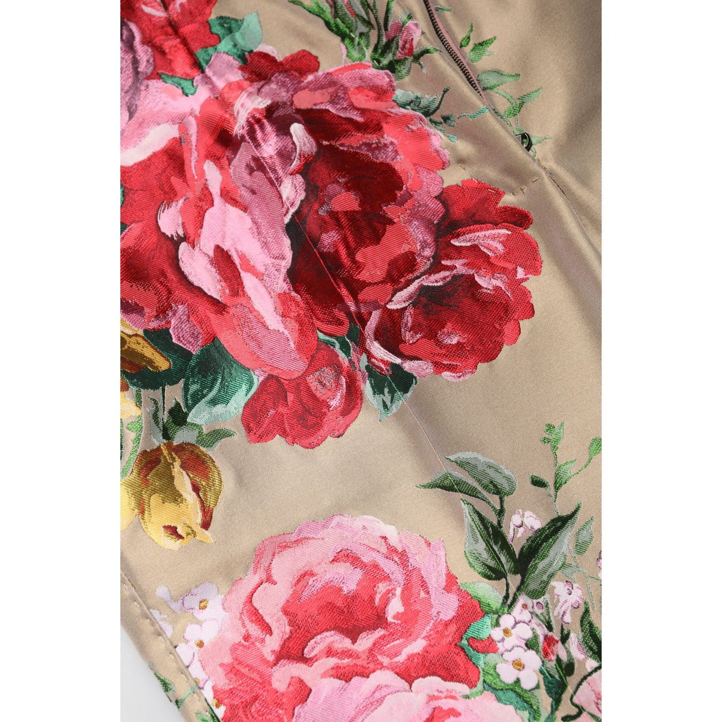 Dolce & Gabbana Beige Floral Print Women High Waist Pants PAN76499-44