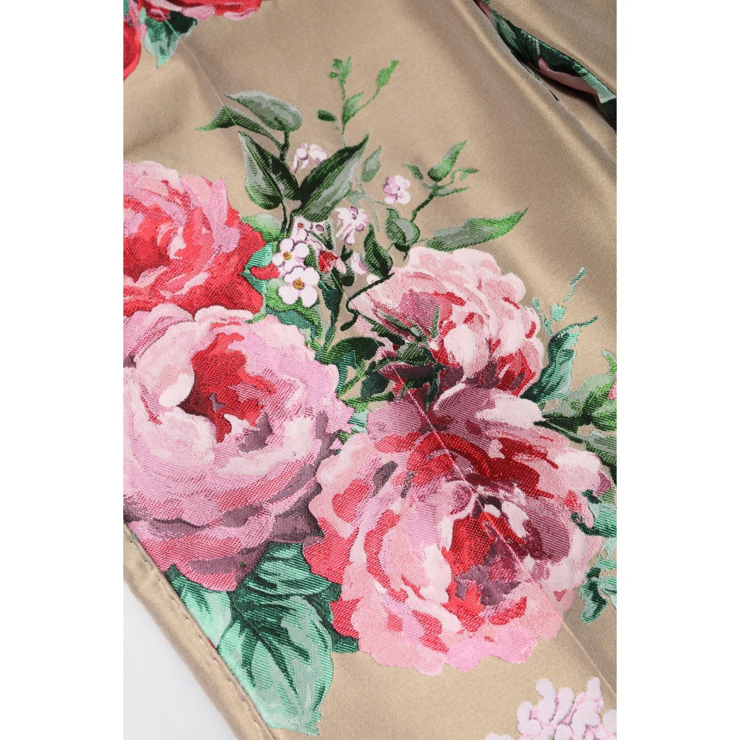 Dolce & Gabbana Beige Floral Print Women High Waist Pants PAN76499-44