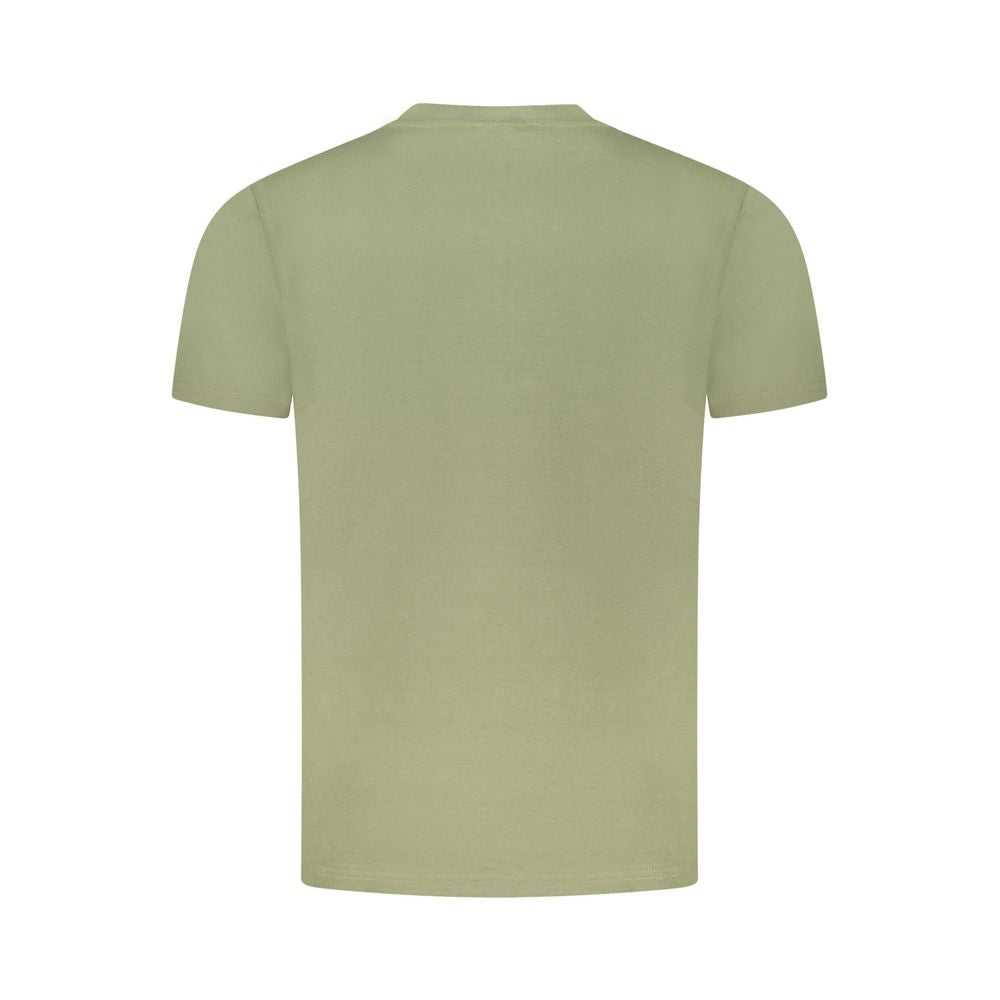 Rear view of Cavalli Class Green Cotton Men T-Shirt