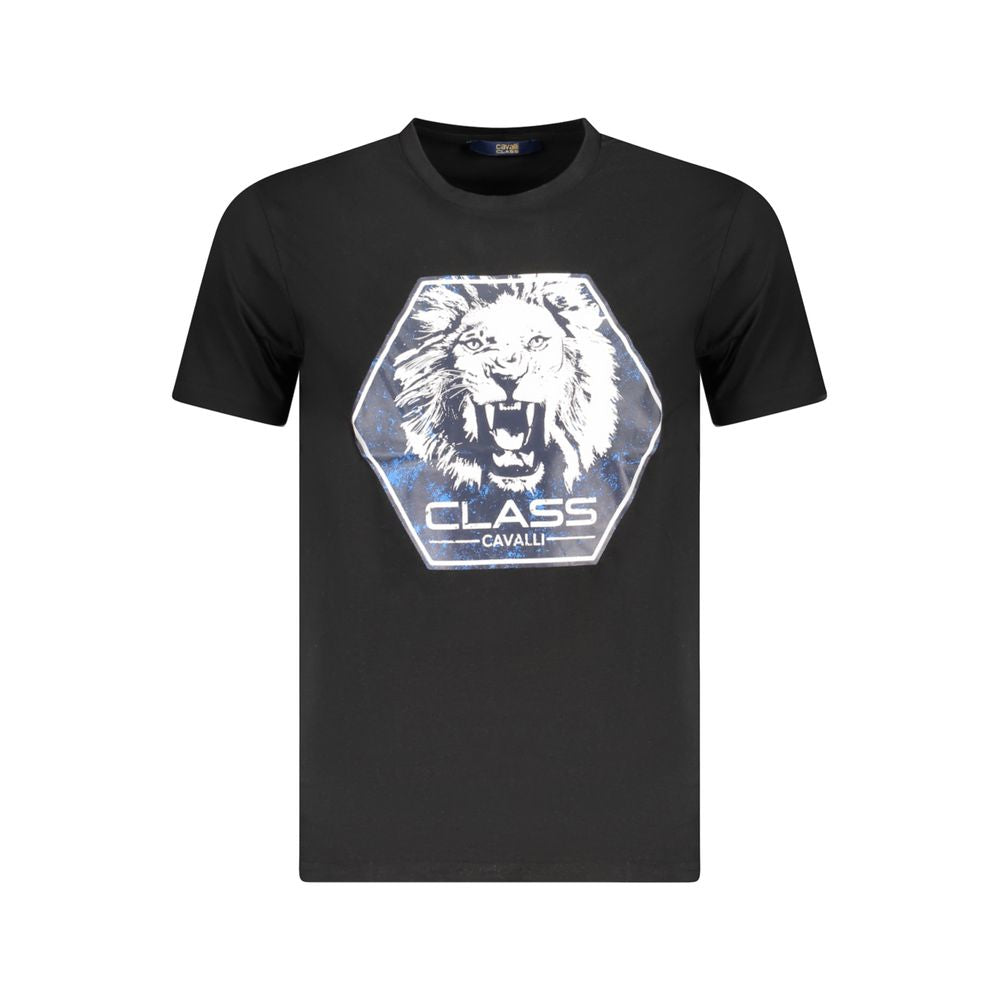 Cavalli Class Black Cotton T-Shirt