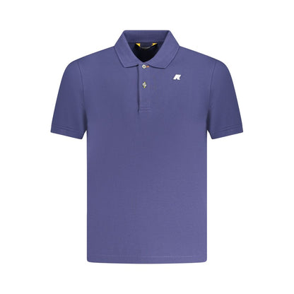 K-WAY Blue Cotton Polo Shirt with short sleeves, 2 buttons, and logo application.