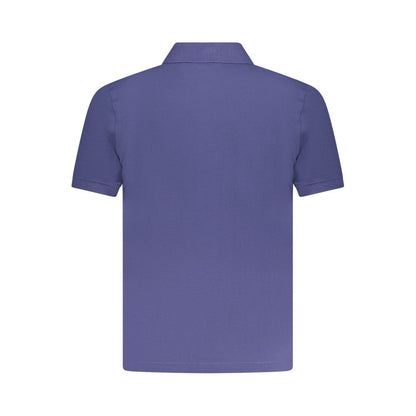 K-WAY Blue Cotton Polo Shirt, short sleeve, 2 buttons, logo application. Perfect casual wear for any occasion.
