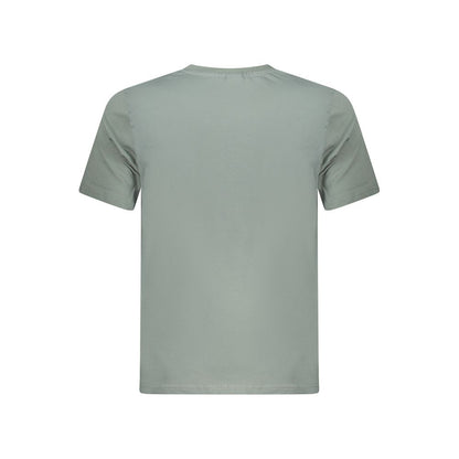 Back view of North Sails Green Cotton Men T-Shirt featuring short sleeves in a soft, breathable cotton fabric.