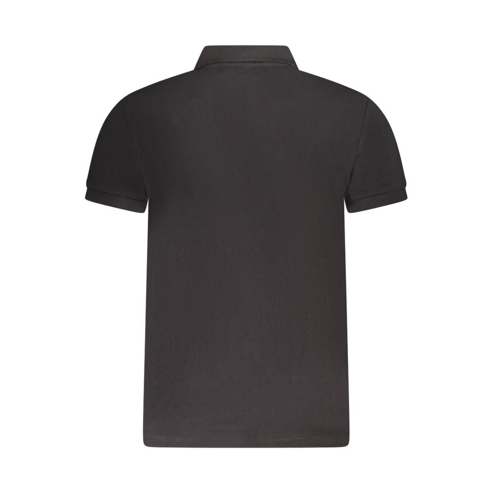 Cavalli Class Black Cotton Men Polo Shirt with sleek design and logo, showcasing casual luxury and modern style.