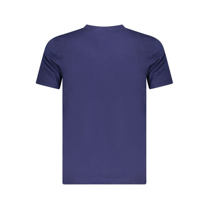 Cavalli Class Blue Cotton Men T-Shirt, back view showcasing vibrant blue color and quality fabric for luxurious comfort.