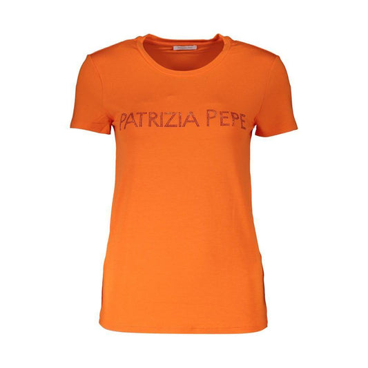 Patrizia Pepe Elegant Orange Rhinestone Tee PA-28356-S
