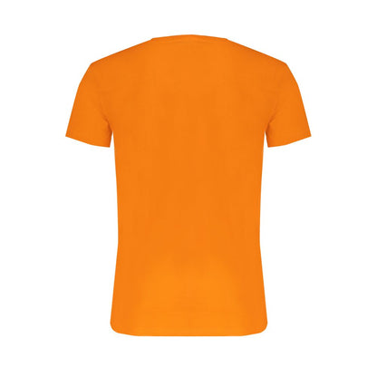 Trussardi Orange Cotton T-Shirt with short sleeves and crew neck design featuring logo print.