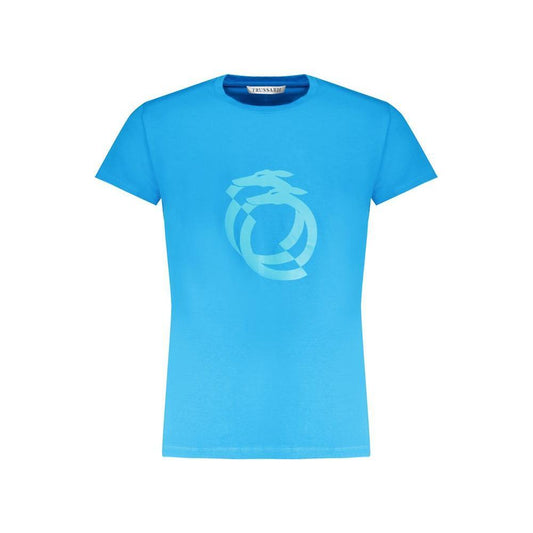 Trussardi Light Blue Cotton Men T-Shirt TR-30156-M
