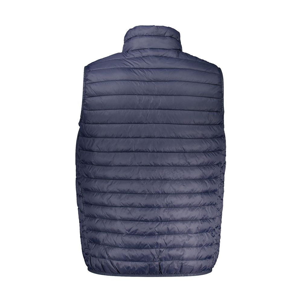 North Sails Blue Polyamide Men Jacket, back view showcasing sleek, lightweight design.