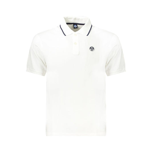 North Sails White Cotton Men Polo Shirt with contrasting details and logo, embodying nautical style and maritime heritage.