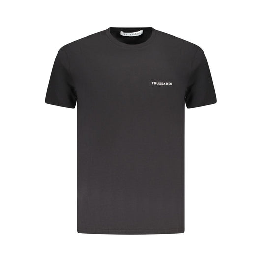 Trussardi Black Cotton Men T-Shirt TR-36621-L