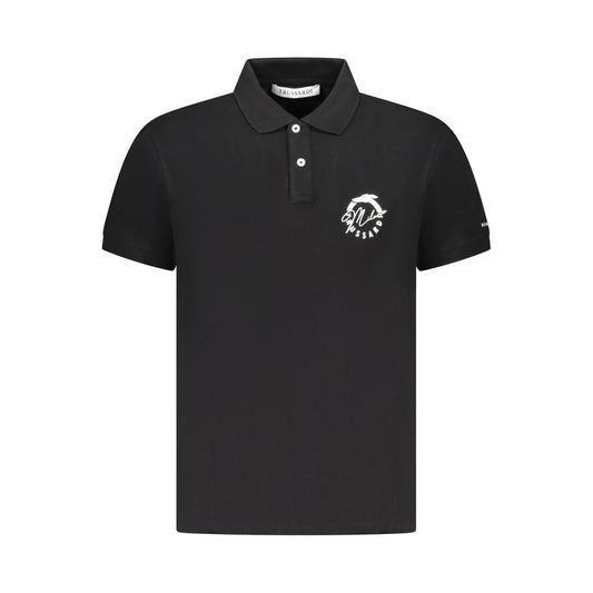 Trussardi Black Cotton Men Polo Shirt TR-36624-S