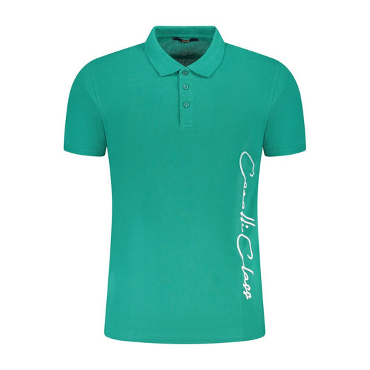 Cavalli Class Green Cotton Men Polo Shirt CA-36659-M