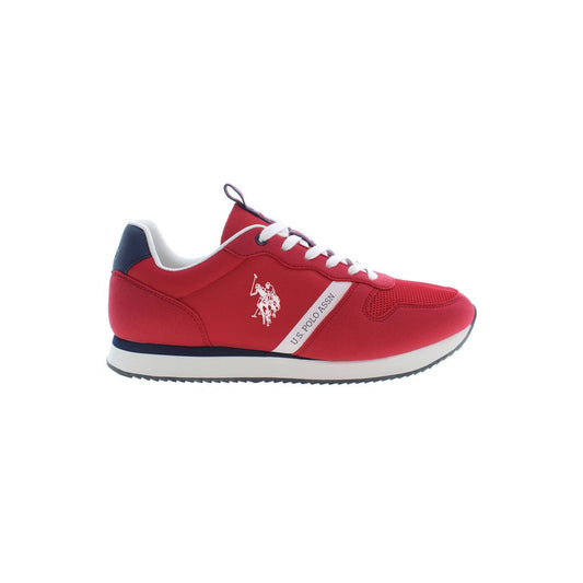 U.S. POLO ASSN. Red Polyester Men Sneaker with logo and lace-up design