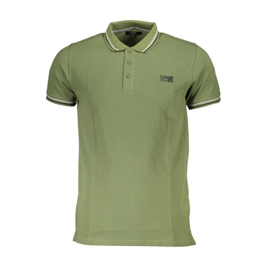 Cavalli Class Green Cotton Men Polo Shirt CA-37604-M