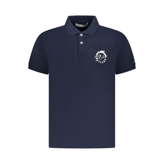 Trussardi Blue Cotton Men Polo Shirt TR-36626-M